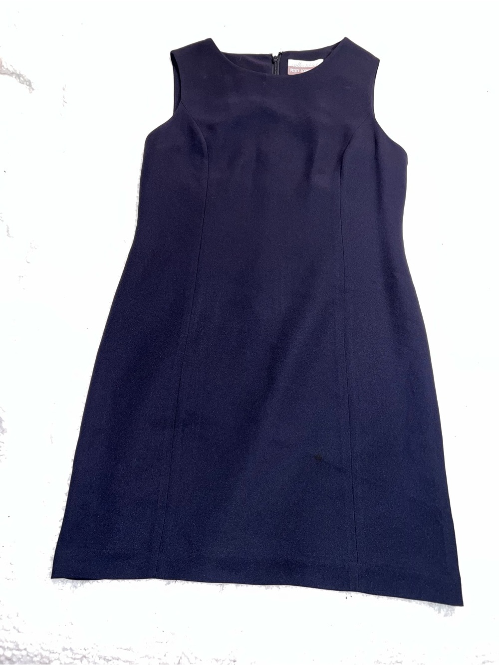 Petite Sophisticate Navy Sleeveless Sheath Dress